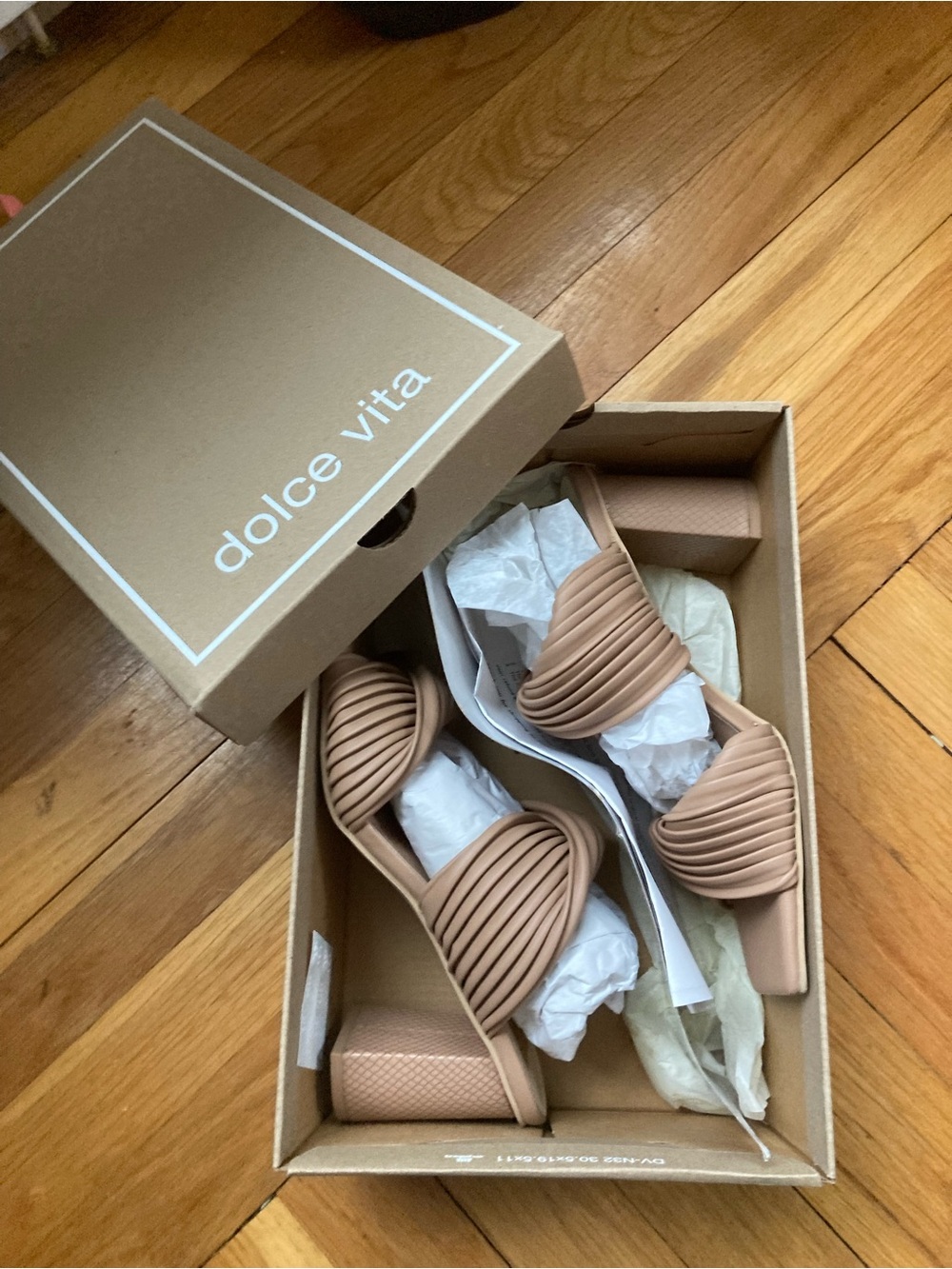 Dolce Vita Taupe Braided Double-Strap open toe sandal Slide Mule - Picture 4 of 7